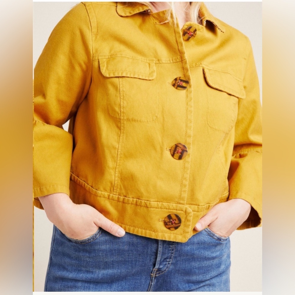 Anthropologie Nora Flounce Sleeve Jacket women’s - Picture 5 of 13